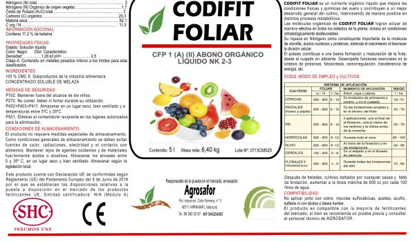 ETIQUETA CODIFIT FOLIAR